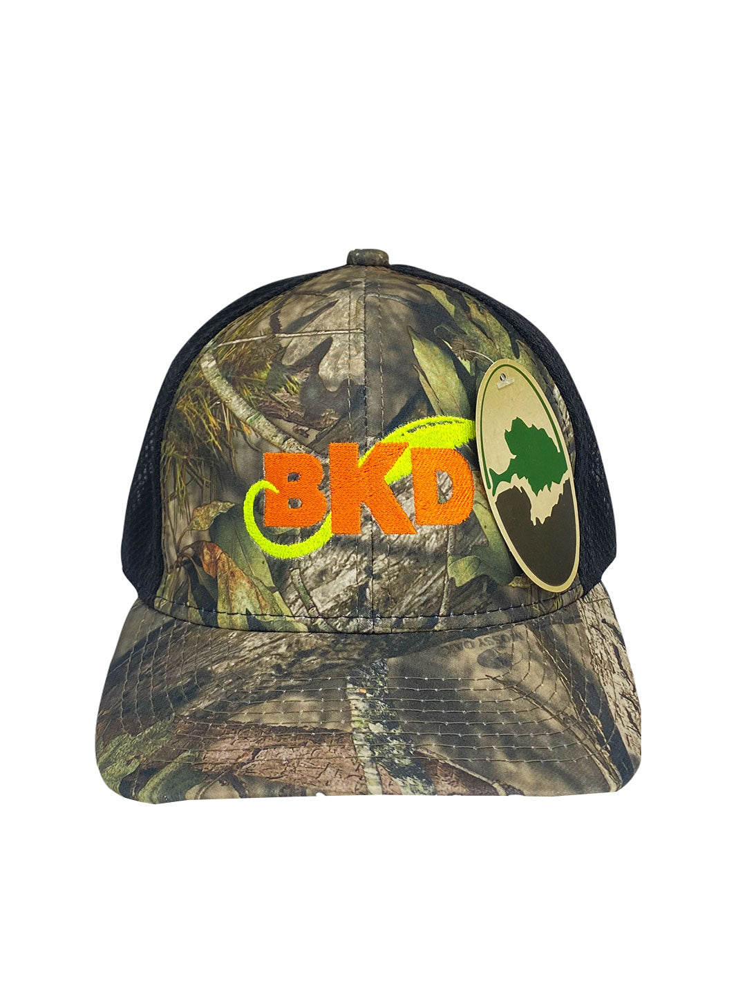 BKD Camo w/ Orange Logo Black Mesh Trucker Hat